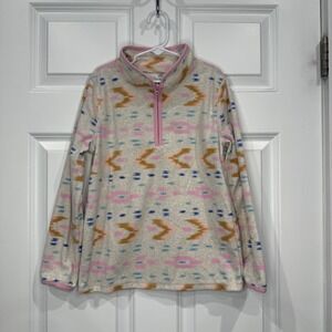 OshKosh Bgosh Girls Fleece Quarter Zip Pullover Tribal Print Size‎ 10